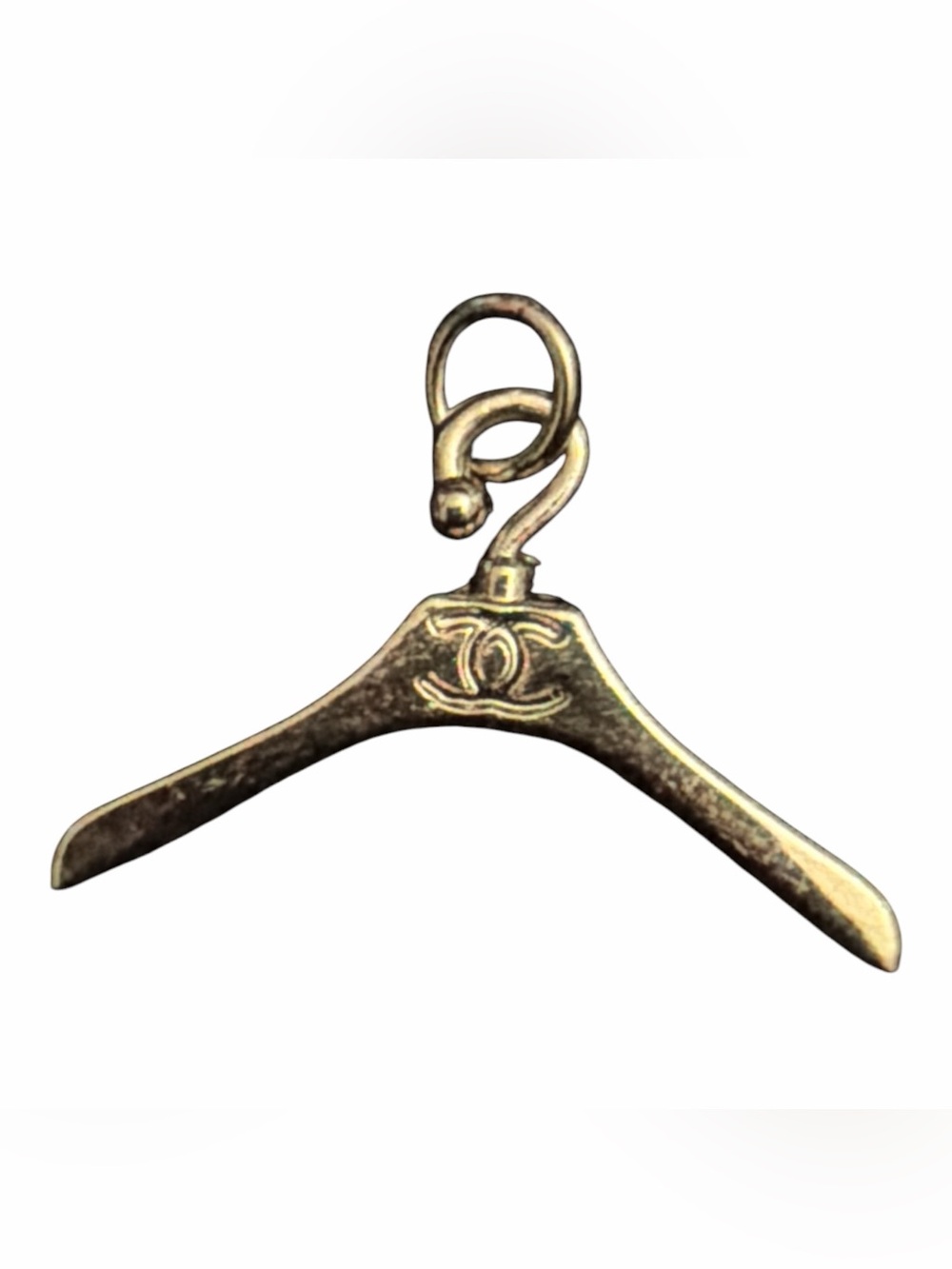Chanel Silver Tone CC Hanger Charm Zip pull